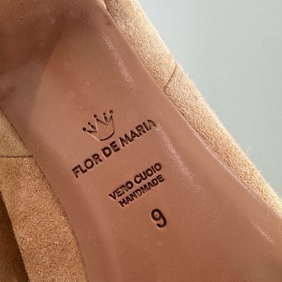 FLOR DE MARIA $595 Milly Blush Heeled Over knee Boots in suede - Picture 12 of 13